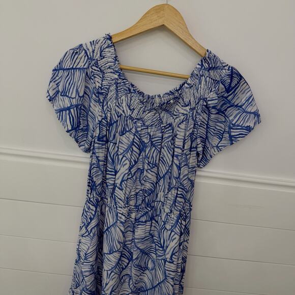 Women’s Vineyard Vines Blue Floral Maxi Dress Size Large L - Picture 7 of 7